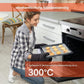Heat-Resistant Oven Mitts and Grill Gloves 1 Pair, Anti-Slip for Kitchen Cooking Baking, Black