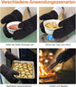 Heat-Resistant Oven Mitts and Grill Gloves 1 Pair, Anti-Slip for Kitchen Cooking Baking, Black