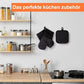 Heat-Resistant Oven Mitts and Grill Gloves 1 Pair, Anti-Slip for Kitchen Cooking Baking, Black