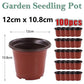 100pcs Reusable Plastic Planting Pots for Indoor and Outdoor Flower Growing, 120mm