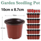 100pcs Reusable Plastic Planting Pots for Indoor and Outdoor Flower Growing, 100mm