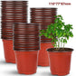 100pcs Reusable Plastic Planting Pots for Indoor and Outdoor Flower Growing, 110mm