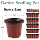 100pcs Reusable Plastic Planting Pots for Indoor and Outdoor Flower Growing, 90mm
