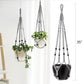 3 pcs Bohemian Plant Hanger for Indoor Plants with Braided Rope Beads and Lace Decoration, 35 Inch, Gray