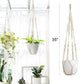 3 pcs Bohemian Plant Hanger for Indoor Plants with Braided Rope Beads and Lace Decoration, 35 Inch, White