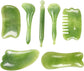 7-piece Gua Sha Set, Resin Facial and Body Massage Tool for Face Legs Back, Green