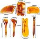 7-piece Gua Sha Set, Resin Facial and Body Massage Tool for Face Legs Back, Gold
