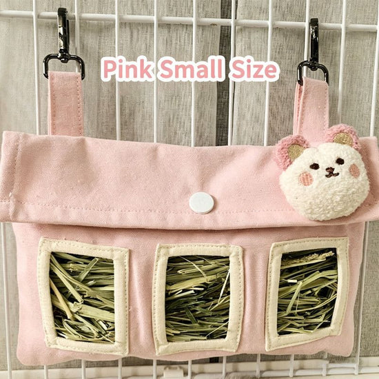 Hanging Hay Bag (Cotton Canvas) Size: 225mm*155mm Color: Yellow for Rabbits/Guinea Pigs (1pc)
