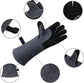 Leather Oven Mitts Heat Resistant up to 500C - Non-Slip Cooking Gloves for Grilling, Baking & Blacksmithing
