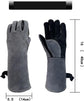 Leather Oven Mitts Heat Resistant up to 500C - Non-Slip Cooking Gloves for Grilling, Baking & Blacksmithing