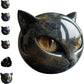 Black and Gold Resin Cat Head Sculpture, Polished Decorative Figurine, 9 x 9 x 9 cm