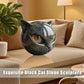 Black and Gold Resin Cat Head Sculpture, Polished Decorative Figurine, 9 x 9 x 9 cm