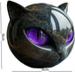 Black and Gold Resin Cat Head Sculpture, Polished Decorative Figurine, 9 x 9 x 9 cm