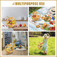 Pineapple Shaped Collapsible Bamboo Fruit Basket, Foldable Fruit Bowl Holder & Snack Dry Fruit Storage Basket, Decorative Serving Tray for Kitchen, Holiday Party, Christmas & Halloween Home Decor
