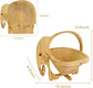 Elephant Shaped Collapsible Bamboo Fruit Basket, Foldable Fruit Bowl Holder & Snack Dry Fruit Storage Basket, Decorative Serving Tray for Kitchen, Holiday Party, Christmas & Halloween Home Decor