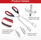 BBQ Tongs - Set of 2 - Barbecue Tongs - Meat Tongs - Grill Tongs - Kitchen Tongs - Meat Tweezers - Serving Tongs - Kitchen Tweezers - Scissor Tongs - Bread Tongs - Charcoal Tongs - Barbecue Accessory - Kitchen Utensils - Comfortable Grip - Durable - Dishw