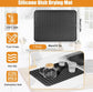 Draining Mat - Drying Mat - Silicone Mat - Dishwashing Mat - Countertop Mat - Bar Mat - With Hanging Hole - Black - 30 x 40 Cm - Pot Coaster - Draining Racks - Anti-Slip - Heat Resistant - Dishwasher Safe