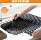 Draining Mat - Drying Mat - Silicone Mat - Dishwashing Mat - Countertop Mat - Bar Mat - With Hanging Hole - Black - 30 x 40 Cm - Pot Coaster - Draining Racks - Anti-Slip - Heat Resistant - Dishwasher Safe