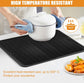 Draining Mat - Drying Mat - Silicone Mat - Dishwashing Mat - Countertop Mat - Bar Mat - With Hanging Hole - Black - 30 x 40 Cm - Pot Coaster - Draining Racks - Anti-Slip - Heat Resistant - Dishwasher Safe