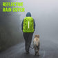 2-Piece Waterproof Backpack Cover - Reflective Rain Cover Backpack - 30 to 40 Liters - Waterproof Backpack Rain Cover - Reflective Backpack Covers in Polyester - Black & Green - Size L - Waterproof Backpack Cover for Outdoor Hiking Driving Climbing
