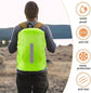 2-Piece Waterproof Backpack Cover - Reflective Rain Cover Backpack - 30 to 40 Liters - Waterproof Backpack Rain Cover - Reflective Backpack Covers in Polyester - Black & Green - Size L - Waterproof Backpack Cover for Outdoor Hiking Driving Climbing