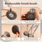 Dish Brush/ Steel Brush - Kitchen Brush - Cleaning Brush - Dishwashing Brush - Kitchen Steel Wool Pot Scrubber - For Dishes, Pots, Stoves, Sink - Detachable Brush - With 1 Replacement Head - Can Be Hung