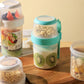 Yogurt Cup - Yogurt Cup To Go - Lunch Pot - BPA-Free - With Spoon - Muesli Cup To Go - Lunch Cup - Lunch Box - Lunch Container - Takeaway - Leakproof - Medium - 560 + 310 ml - Salad To Go - Salad Box - Pink and Green - Sustainable