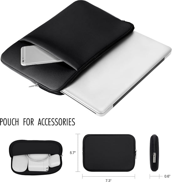 Laptop Sleeve / Pouch - 15.6 Inch - 2-Piece Extra Compartment - Laptop Sleeve with Pouch - Women&
