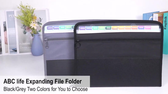 Project Folder - A4 - Foldable File Folder with Tabs - 13 Compartments - Storage Folder/Sorting Folder - Compartment Folder - Durable Plastic Document Folder - Writing Folder with Zipper - Conference Folder - Work Folder - Document Folder - Pink - Portabl
