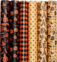 Wrapping Paper 6 Rolls - Gift Paper - Sustainable - Eco-friendly & Plastic-free - Tear-resistant - 50x70cm - Birthday - Decorations - Gift Paper - Party Assortment - Various Designs - Halloween - Pumpkin/ Bat/ Witch&