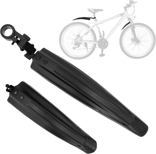 Bicycle Mudguard Set - Mountain Bike Mudguard - Adjustable - Suitable for City and Trekking Bikes - Black - Suitable for 20/22/24/26 inch bikes