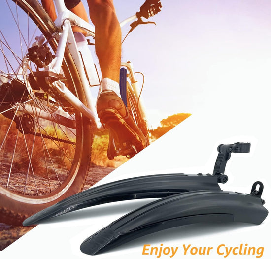 Bicycle Mudguard Set - Mountain Bike Mudguard - Adjustable - Suitable for City and Trekking Bikes - Black - Suitable for 20/22/24/26 inch bikes