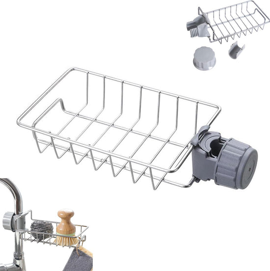 Sink Organizer - Countertop Organizer - Dishcloth Holder - Countertop Organizer - Kitchen Organizers - Storage and Organization - Dish Brush and Sponge Holder for Sink - Kitchen Faucet - Soap Holder - Drying Rack - Bathroom - Countertop Storage Rack - Sta
