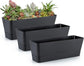 Flower pots - Balcony plant pot/flower pot - Railing/fence - Garden - rectangle - flower boxes - 3 pieces rectangular plant pots of 30 cm - rectangular plastic planters - balcony planters for planting succulents
