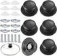 Handles for pot lids - Lid knobs - Replacement parts for cookware - Universal - Handles for pans - Screw-on accessories - Handles for pot lids - Suitable for pot lids and casseroles (black - 6-pack)