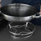 Pan Rack - Pot Stand - Stainless Steel Grill Holder - Steam Grid - Cooking Stand - Pan Trimmer - Pot Trimmer - Scratch-Resistant - Heat Resistant - For Hot Dishes - Pan Accessories - Round - Stainless Steel