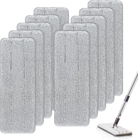 Mop Pad Refills - 10 Pieces - Mop Refill - Mops - Wet and Dry for Home Cleaning - Viscose Mop - Microfiber Mop Cloth - Scratch Anet - Washable Microfiber Mop Pads - Replacement Cloth - Flat Mop Pad - Floor Wiper