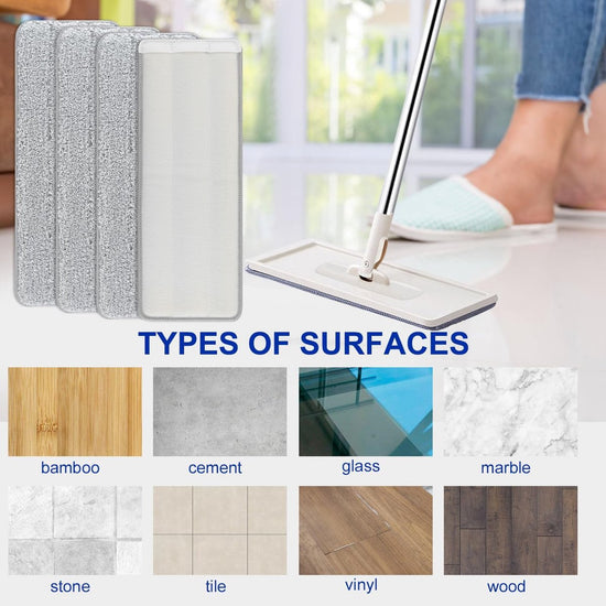 Mop Pad Refills - 10 Pieces - Mop Refill - Mops - Wet and Dry for Home Cleaning - Viscose Mop - Microfiber Mop Cloth - Scratch Anet - Washable Microfiber Mop Pads - Replacement Cloth - Flat Mop Pad - Floor Wiper