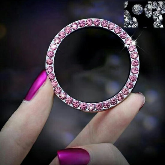 car decoration - Car accessories set - 7 Piece glittering decoration set - bling steering wheel cover - seatbelt cover - decorative car - decoration for car - Sparkling diamond decoration - Car interior - cute complete interior set - Pink