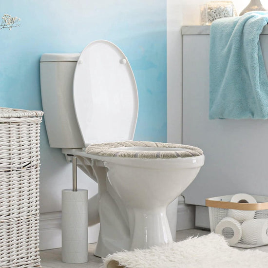 5-Piece Toilet Seat Cover - Toilet Seat Cover - Soft Toilet Seat - Toilet Cover - Toilet Seat Cover - WC Seat Cover - Universal Toilet Seat Cover - toilet seat cover - Reusable - Universal Fit - For Most Toilet Seats - White
