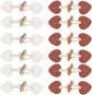 12 pieces - Leather Toggle Buttons - PU leather sew-on fasteners - Horn buttons for trench coats - sew-on fasteners - with resin buttons - leather fastening buttons - toggle buttons - for coats, sweaters, knitwear, jackets, DIY accessories - white, brown