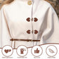 12 pieces - Leather Toggle Buttons - PU leather sew-on fasteners - Horn buttons for trench coats - sew-on fasteners - with resin buttons - leather fastening buttons - toggle buttons - for coats, sweaters, knitwear, jackets, DIY accessories - white, brown