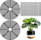 2 pieces - plant pot cover - 30 cm - Flowerpot grid - planter cover set - plantpot grid bottom protectors - with 16 posts - plant covers - for indoor and outdoor gardening - plant protectors - keeps cats and squirrels out of the flowerpot - black