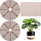 2 pieces - plant pot cover - 30 cm - Flowerpot grid - planter cover set - plantpot grid bottom protectors - with 16 posts - plant covers - for indoor and outdoor gardening - plant protectors - keeps cats and squirrels out of the flowerpot - brown