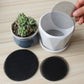 100 pieces - Round flowerpot mat - flowerpot mat - mesh garden mat - plant pot bonsai soil grid - for garden - prevents soil loss - drainage screens - 4.5 cm and 10 cm, 50 pieces each - black