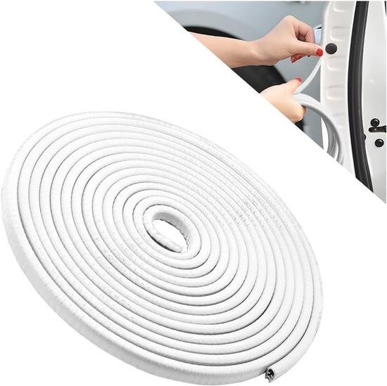 5m - Car Door Protector - Car Anti-Collision Sealing Strips - Car Door Edge Protectors - PVC Car Door Protector - Anti-Collision Strips - Protective Strip - Easy Installation - For Protection of Car and Vehicle Door Edges - White