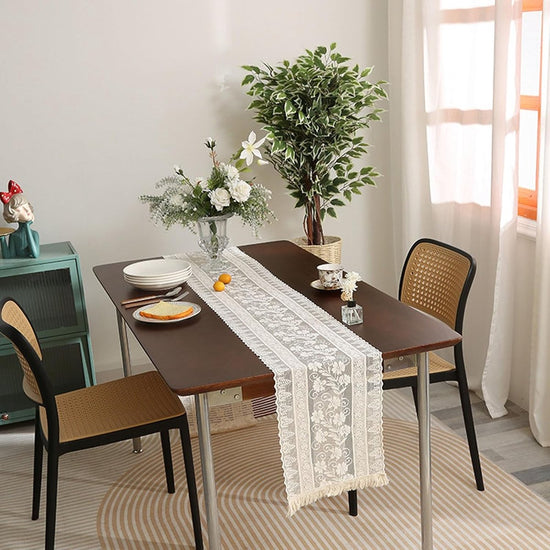 30*220 cm - Table runner - tablecloth - lace table runner - boho table runner - vintage rustic table runners - elegant tablecloth - for weddings, parties and special decorations - Beige