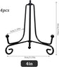 4 pieces - sign stand - plate holder - iron plate stands - plate stands for display - Display rack - foldable easel stand - metal photo stand - photo stand - book stand - plate stands - 4 inch - black