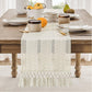 Table runner - tablecloth - Bohemian style table runner - pink table runner - with knotted tassel - farmhouse woven home decor - white - 30*240 cm