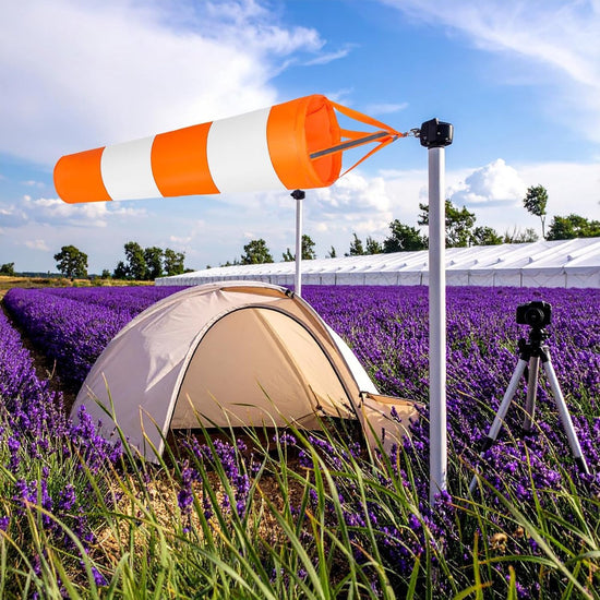 2 pieces - Wind indicator - Outdoor wind sock - Wind socks - Wind sack - Wind direction indicator - Weather vanes - Garden flag - Outdoor flag - outdoor wind sock - wind socks for the garden - orange and white - 80 cm